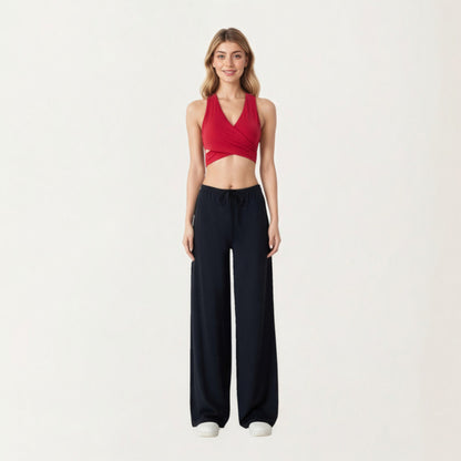 Anna-Kaci Active Women¡¯s High Waist Wide Leg Lounge Pants with Soft Stretch Fabric Adjustable Drawstring Waistband