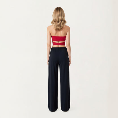 Anna-Kaci Active Women¡¯s High Waist Wide Leg Lounge Pants with Soft Stretch Fabric Adjustable Drawstring Waistband