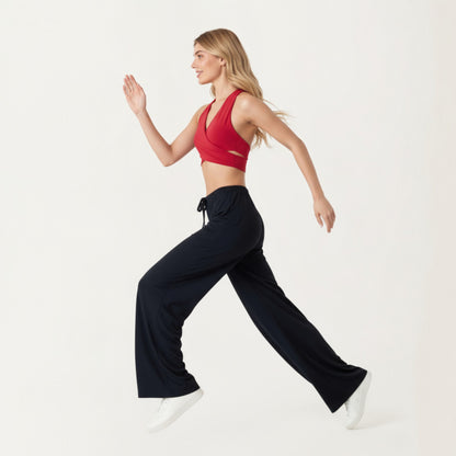 Anna-Kaci Active Women¡¯s High Waist Wide Leg Lounge Pants with Soft Stretch Fabric Adjustable Drawstring Waistband