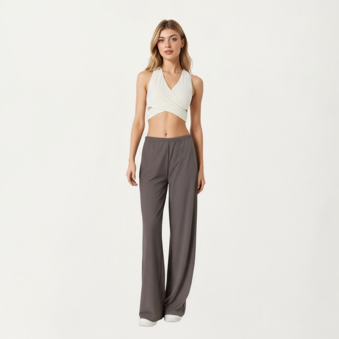 Anna-Kaci Active Women¡¯s High Waist Wide Leg Lounge Pants with Soft Stretch Fabric Adjustable Drawstring Waistband