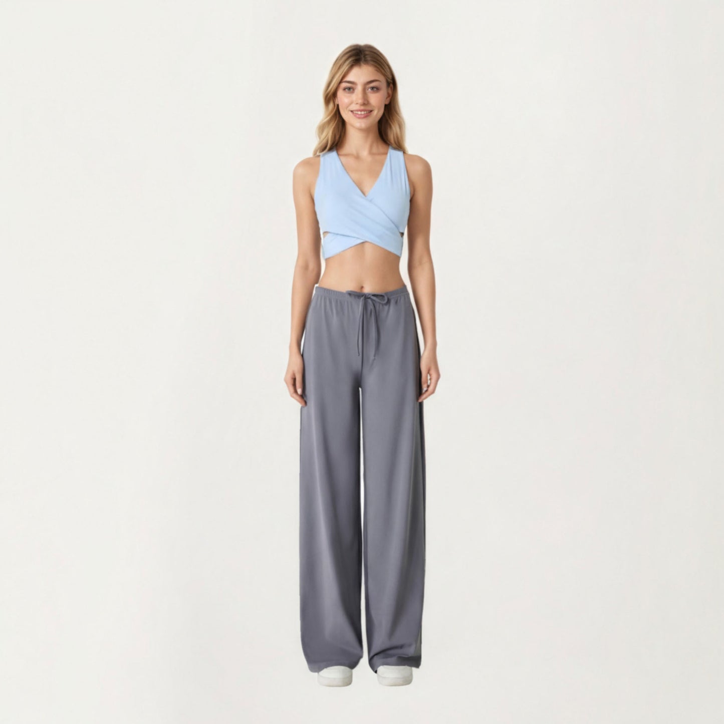 Anna-Kaci Active Women¡¯s High Waist Wide Leg Lounge Pants with Soft Stretch Fabric Adjustable Drawstring Waistband