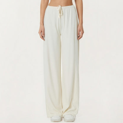 Anna-Kaci Active Women¡¯s High Waist Wide Leg Lounge Pants with Soft Stretch Fabric Adjustable Drawstring Waistband