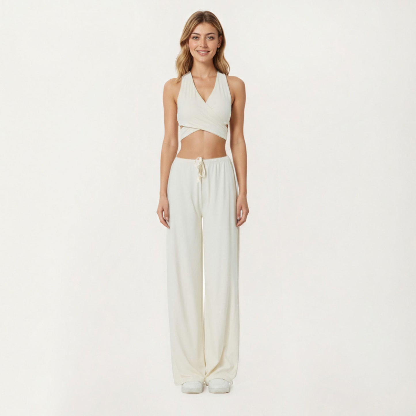 Anna-Kaci Active Women¡¯s High Waist Wide Leg Lounge Pants with Soft Stretch Fabric Adjustable Drawstring Waistband