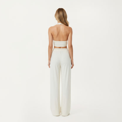 Anna-Kaci Active Women¡¯s High Waist Wide Leg Lounge Pants with Soft Stretch Fabric Adjustable Drawstring Waistband