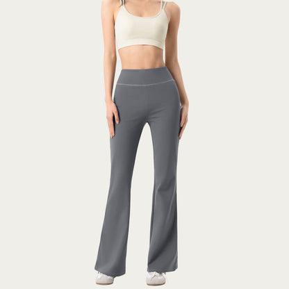 Anna-Kaci Active Women¡¯s High Waist Flare Active Pants with Stretch Fabric Streamlined Contoured Fit and Full Length Silhouette