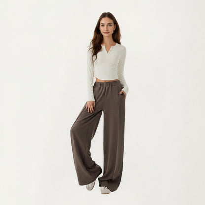 Anna-Kaci Active Women¡¯s High Waist Wide Leg Pants with Soft Stretch Fabric Relaxed Flowing Silhouette