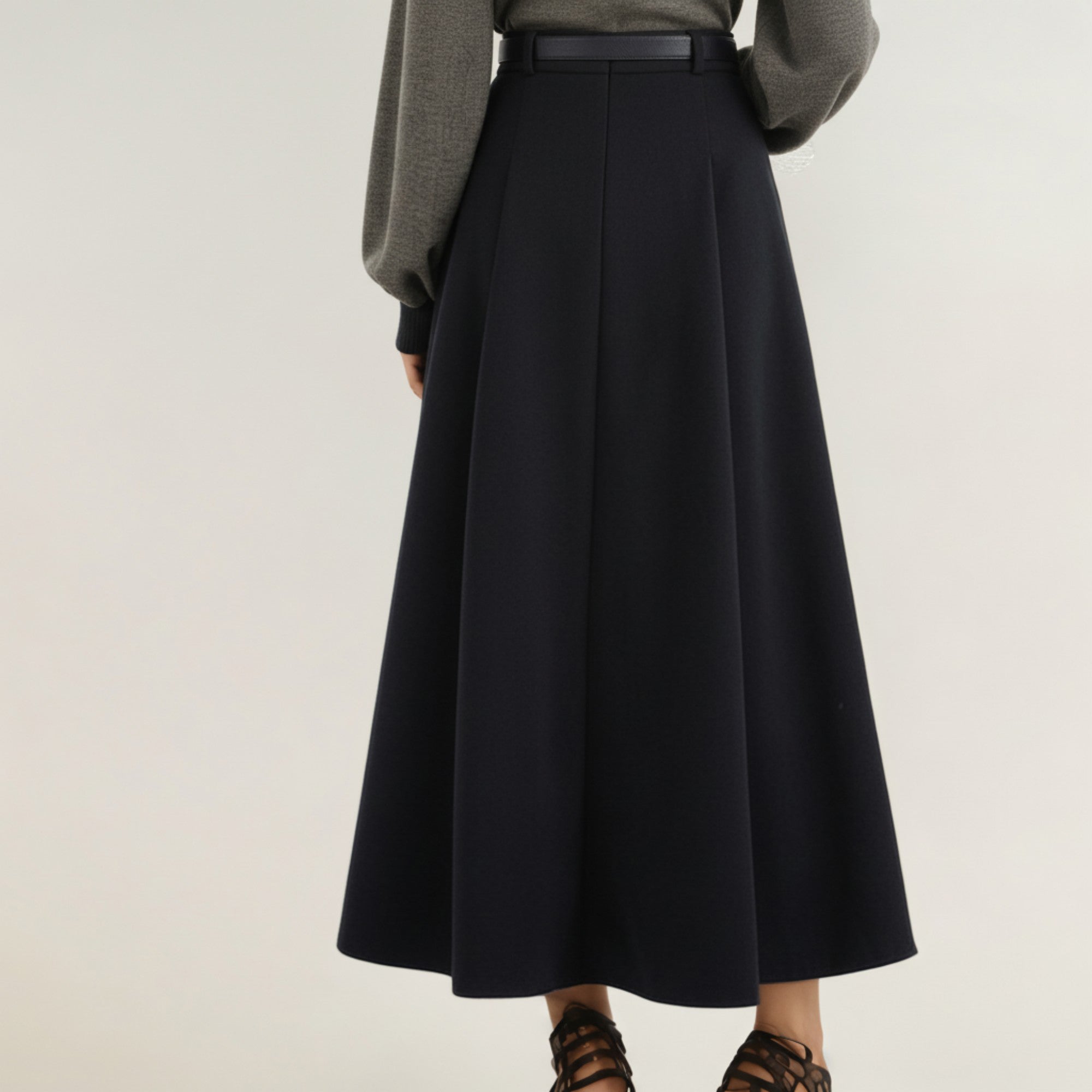 Anna-Kaci Women's High Waist Full A-Line Maxi Skirt with Structured Seam Panels and Smooth Flowing Silhouette
