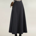 Anna-Kaci Women's High Waist Full A-Line Maxi Skirt with Structured Seam Panels and Smooth Flowing Silhouette
