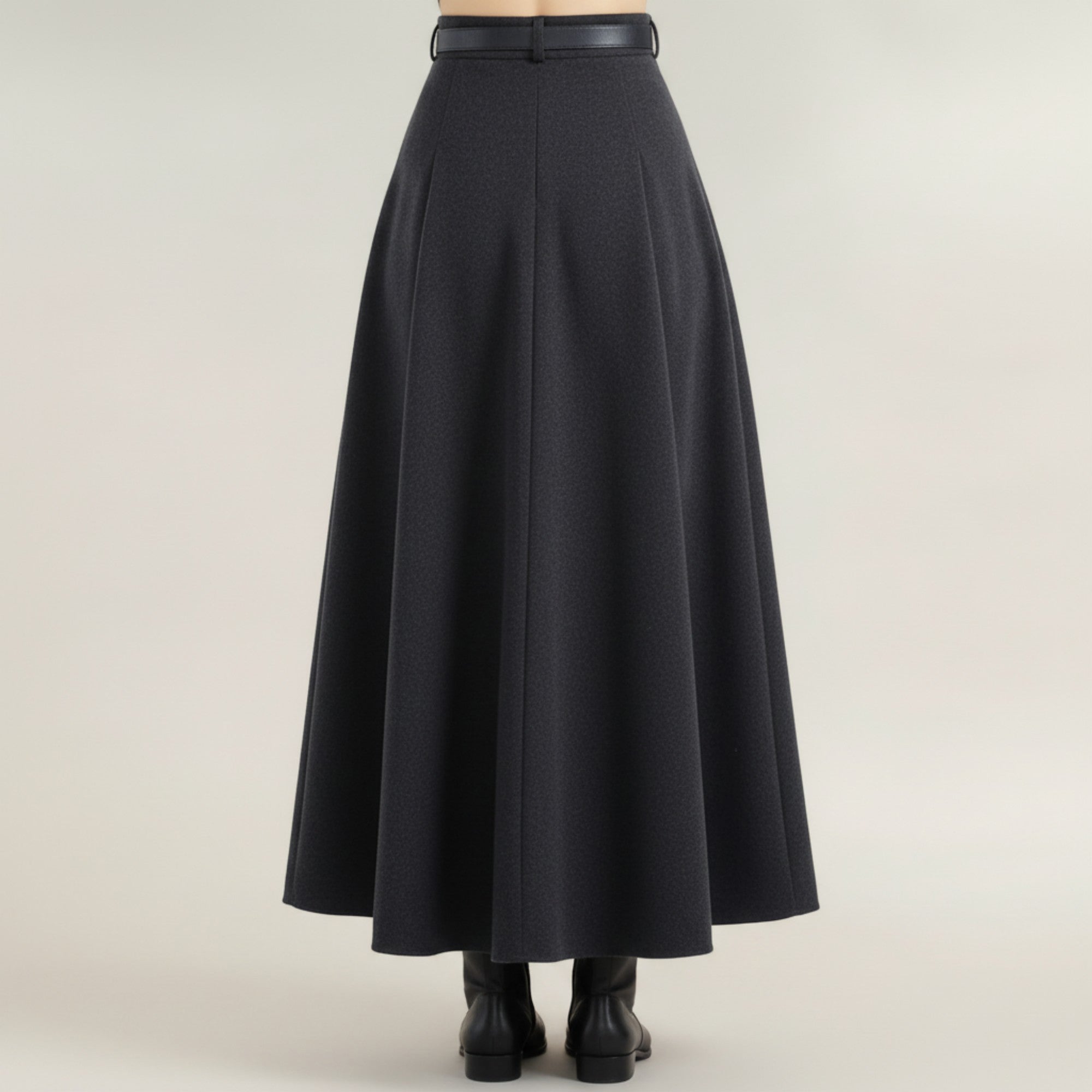 Anna-Kaci Women's High Waist Full A-Line Maxi Skirt with Structured Seam Panels and Smooth Flowing Silhouette