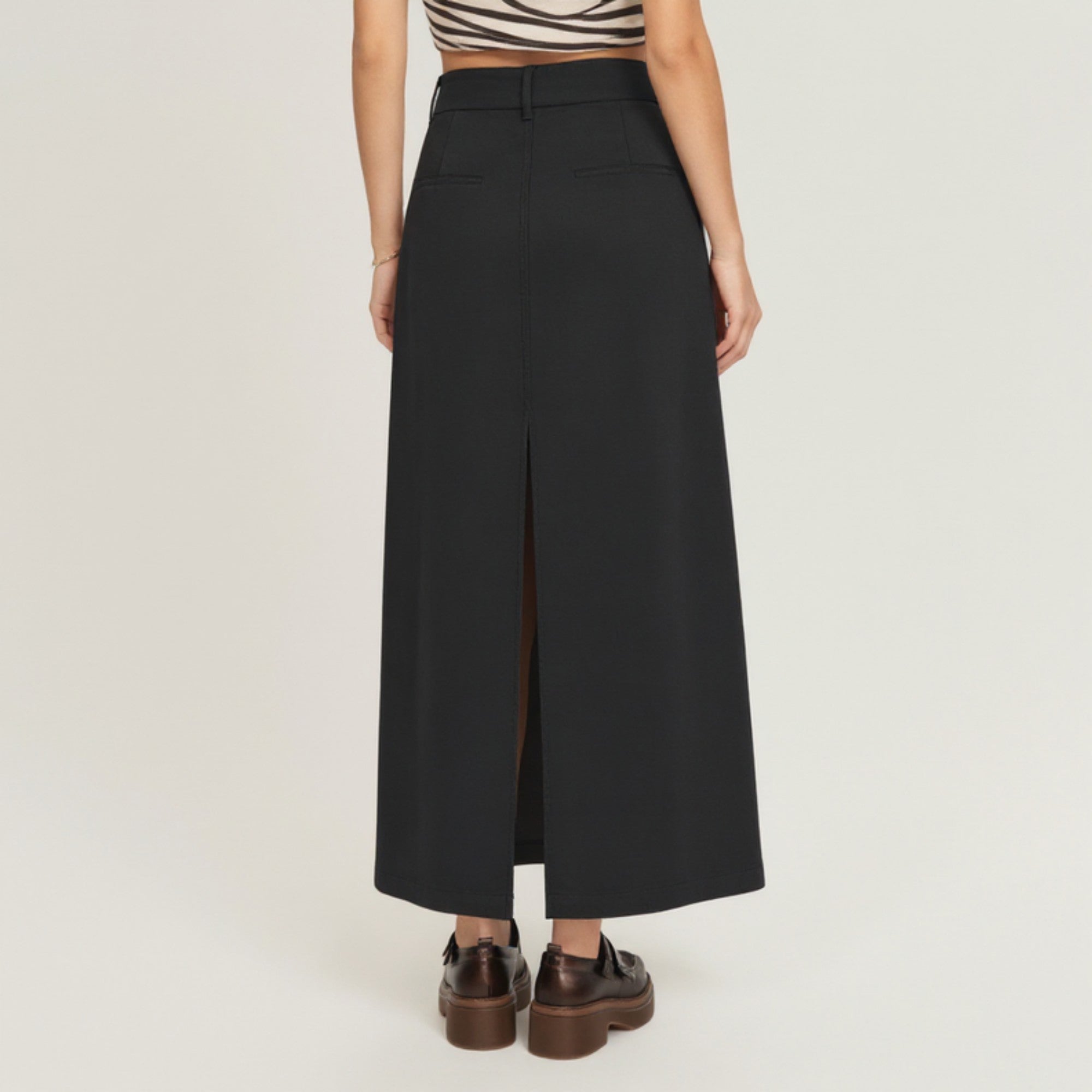 Anna-Kaci Women's High Waist Maxi Skirt with Belt Loops, Clean Front Seams, Structured Waistband