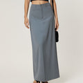 Anna-Kaci Women's High Waist Maxi Skirt with Belt Loops, Clean Front Seams, Structured Waistband