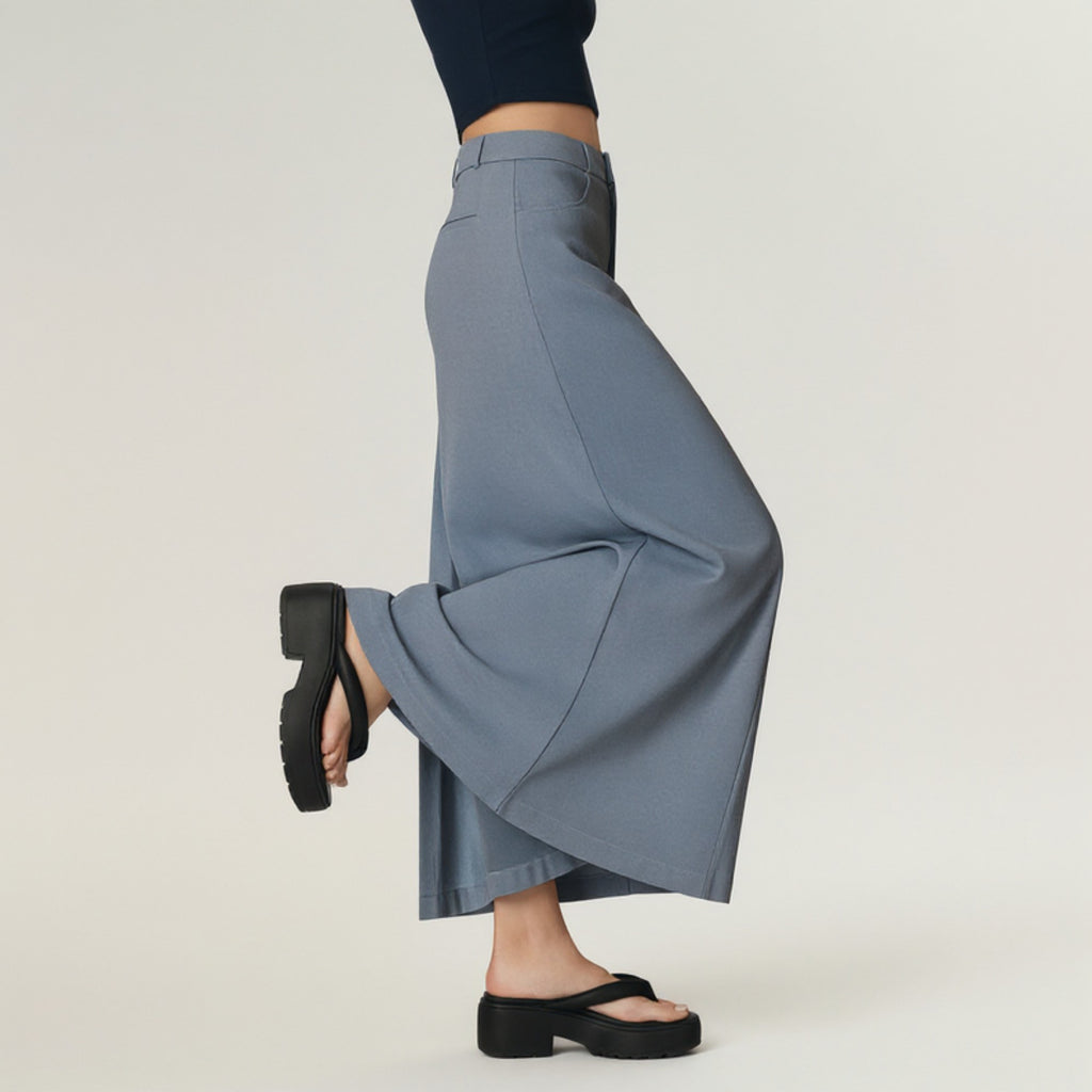 Anna-Kaci Women's High Waist Maxi Skirt with Belt Loops, Clean Front Seams, Structured Waistband