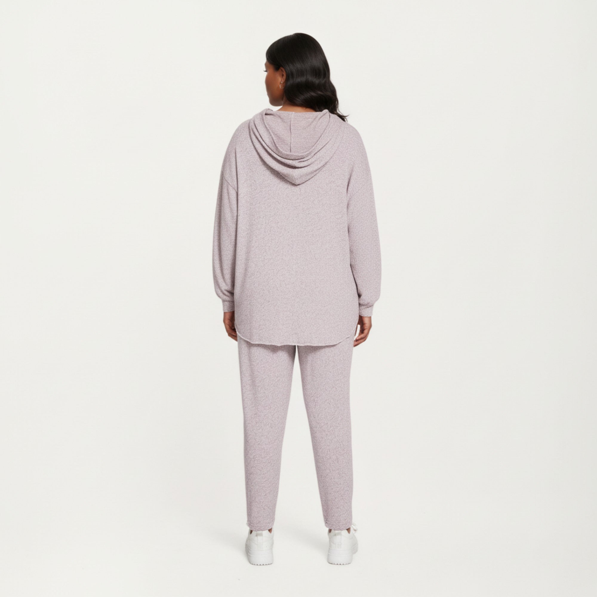 Anna-Kaci Lounge Women' s 2-Piece Set Soft Knit Hoodie and Matching Jogger Pants with Relaxed Drop-Shoulder Fit