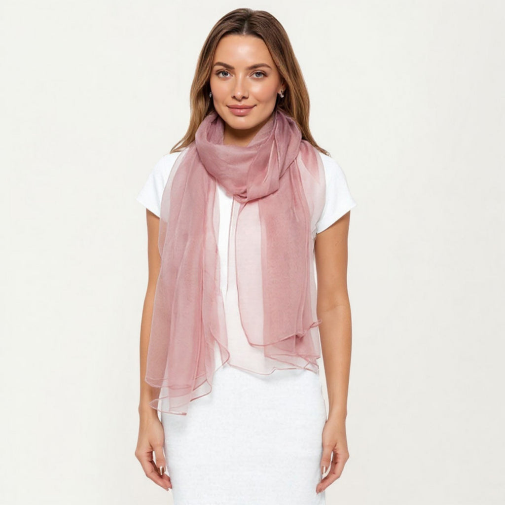 Anna-Kaci Women's Sheer Lightweight Chiffon Wrap with Soft Flowing Drape Delicate Edging and Versatile Styling 47x76.7in