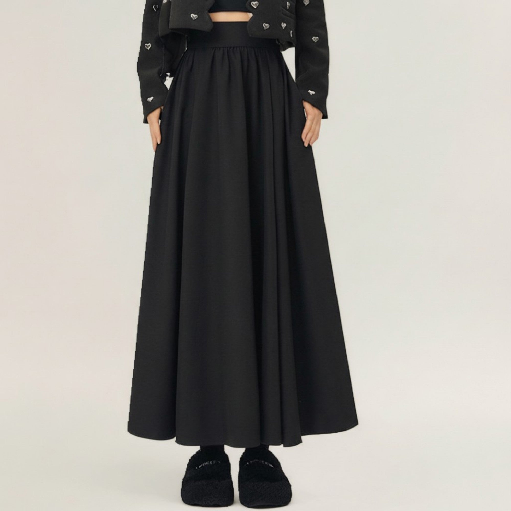 Anna-Kaci Women's Full Maxi Skirt with Wide Smooth Waistband and Flowing Voluminous Silhouette for Soft Elegant Movement