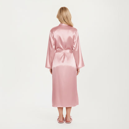 Anna-Kaci Lounge Women's PLus Size Satin 2-Piece Robe and Slip Dress Set with Adjustable Spaghetti Straps and Soft Flowing Drape