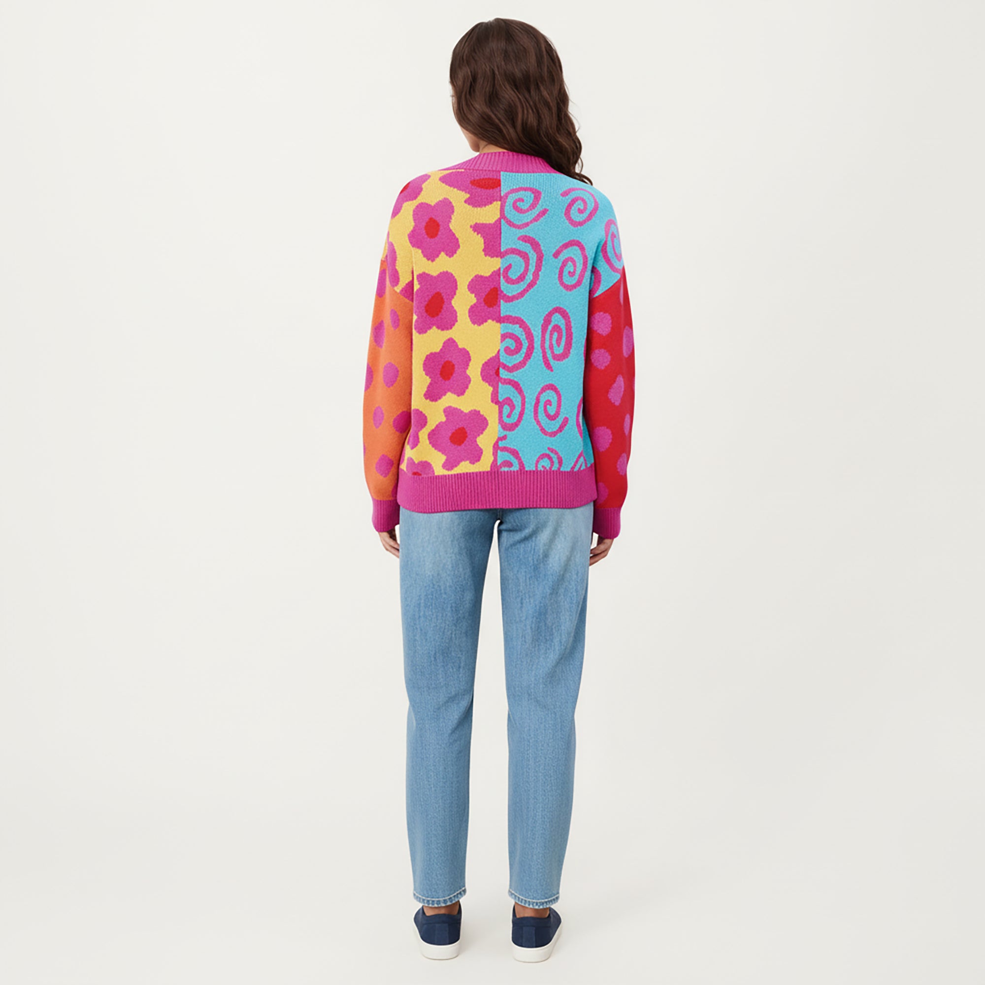 Anna-Kaci Women's Multi Pattern Open Front Cardigan with Long Sleeves, Soft Knit Texture and Comfortable Relaxed Layering Fit
