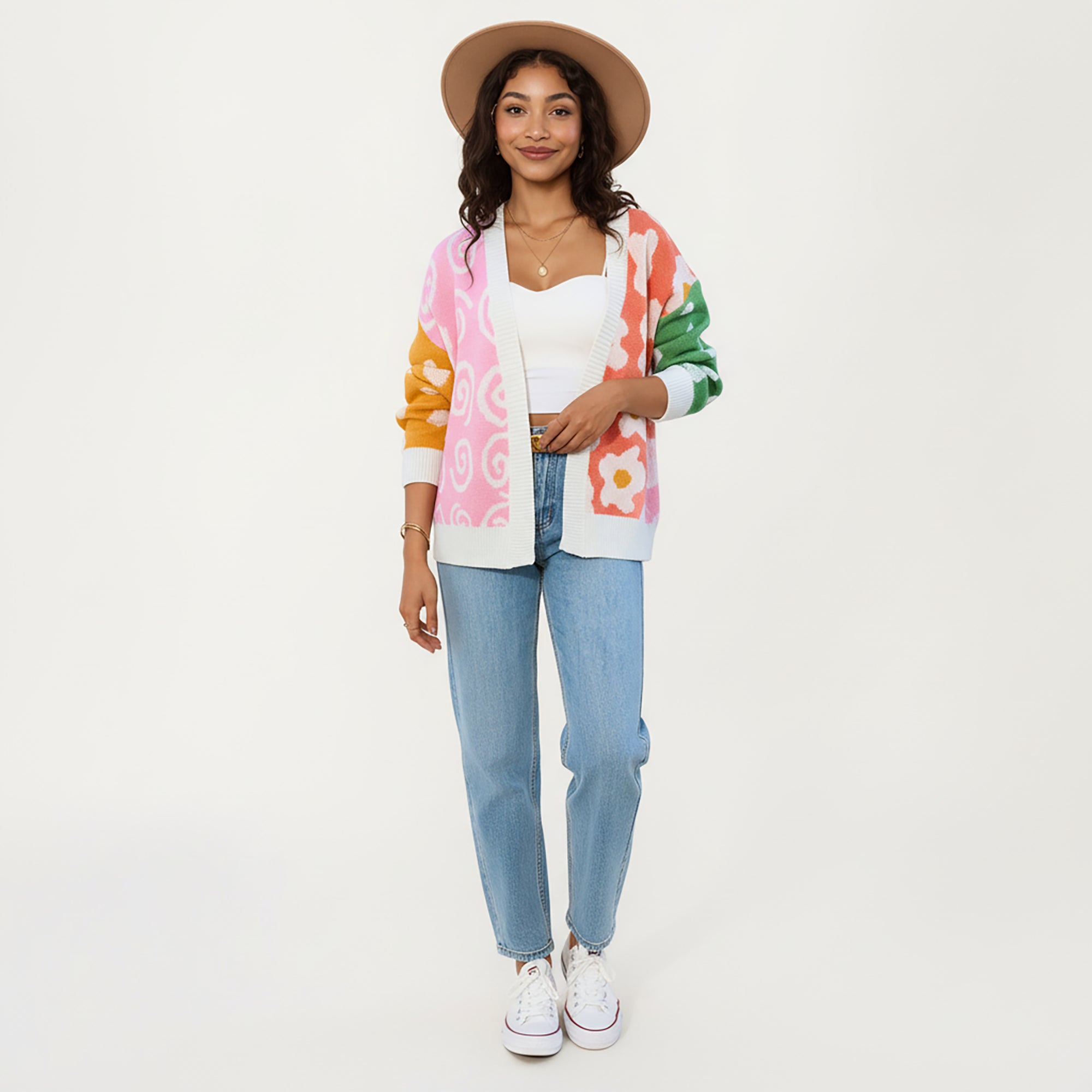 Anna-Kaci Women's Multi Pattern Open Front Cardigan with Long Sleeves, Soft Knit Texture and Comfortable Relaxed Layering Fit