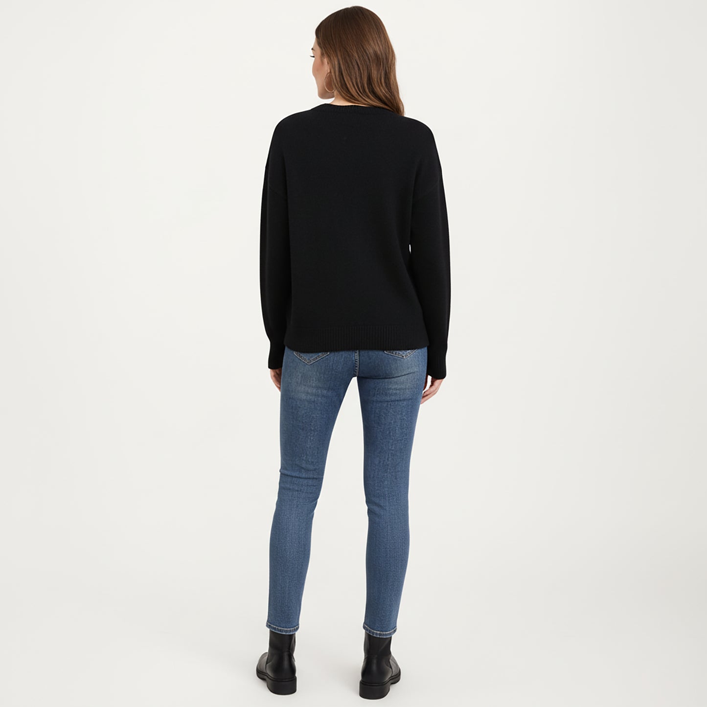 Anna-Kaci Women's Cherry Graphic Fuzzy Knit Sweater with Textured Soft Feel Ribbed Crew Neckline and Relaxed Long Sleeve Fit