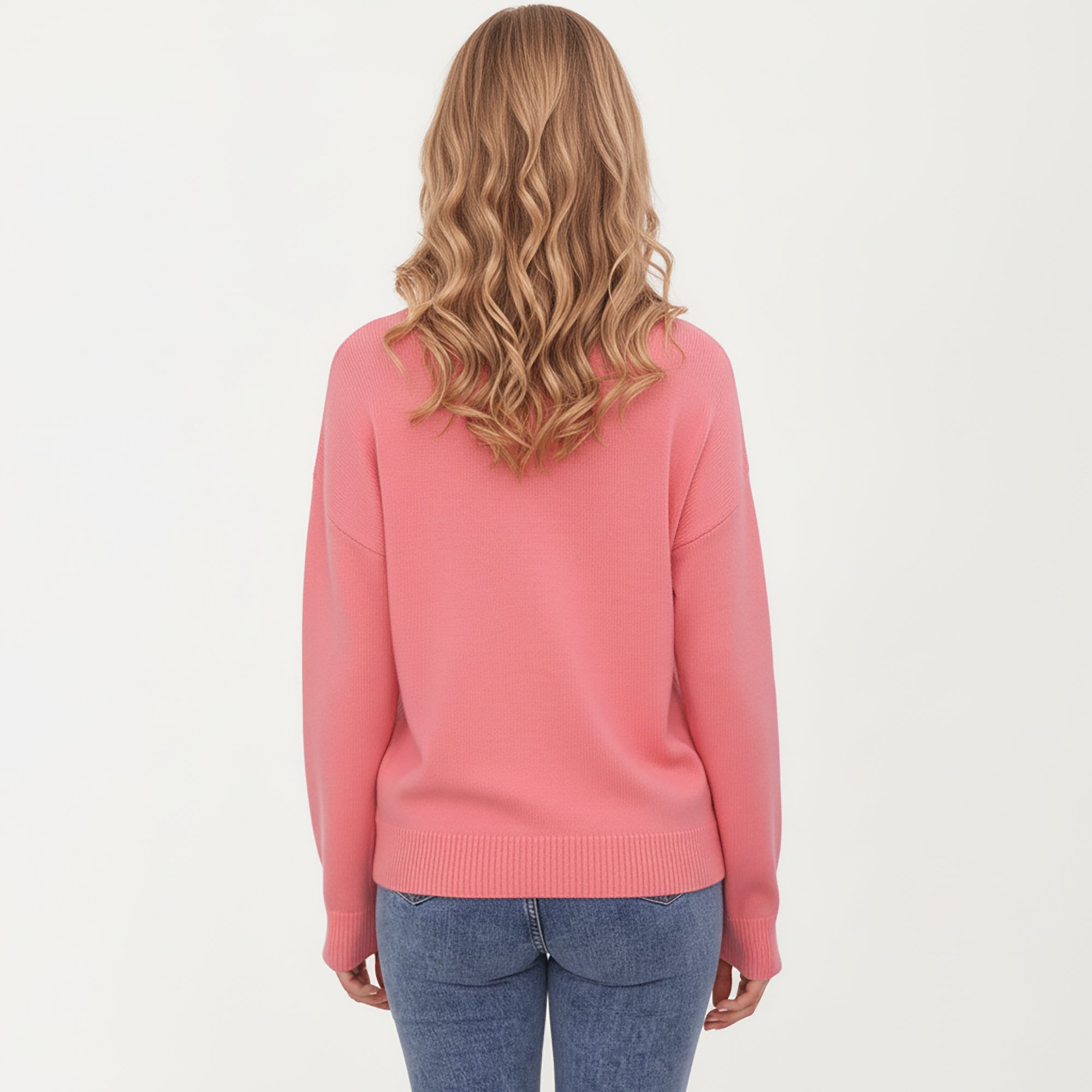 Anna-Kaci Women's Heart Bow Knit Sweater with Playful Graphic Design, Soft Crew Neck Fit and Cozy Long Sleeve Detailing
