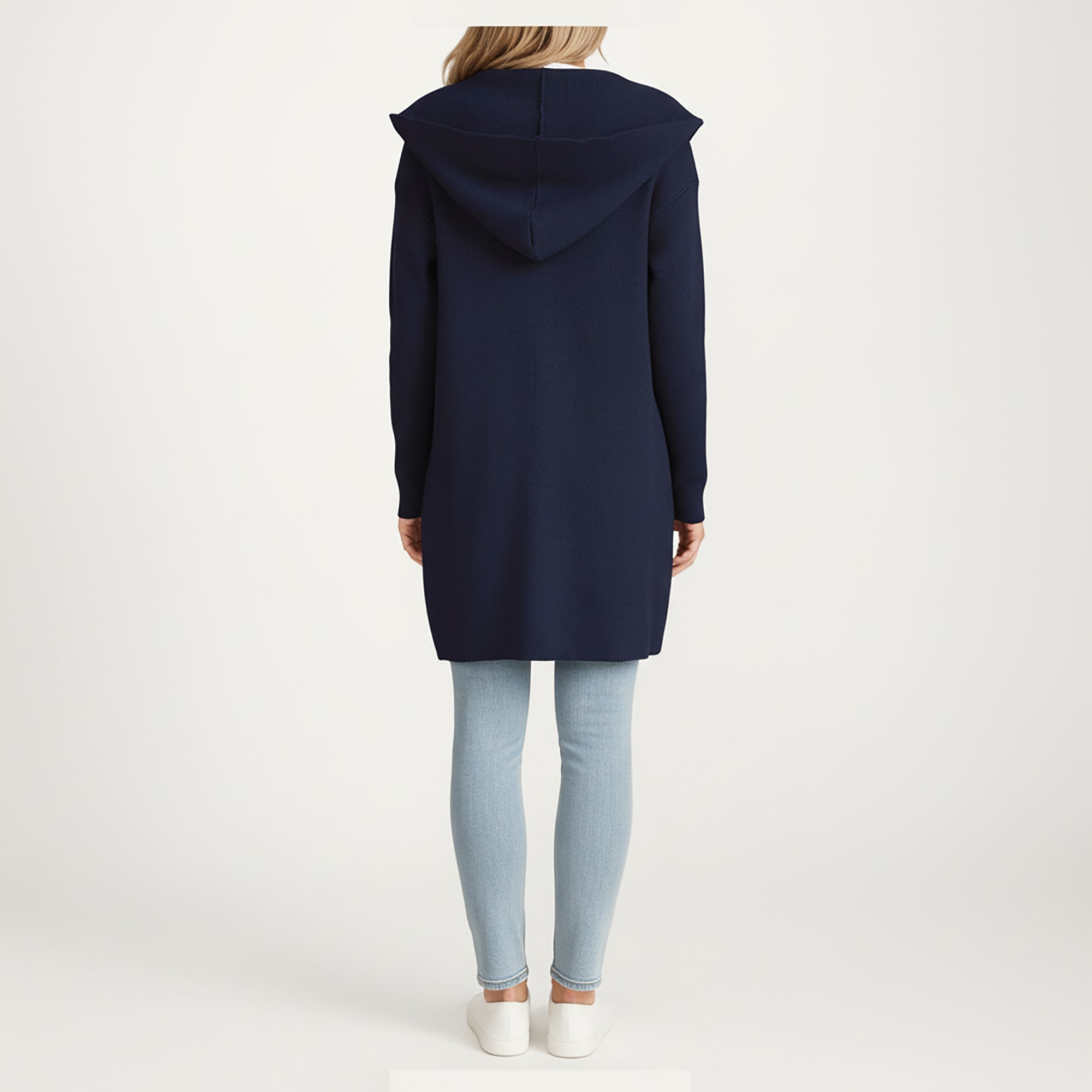Anna-Kaci Women's Long Sleeve Knit Cardigan with Open Front Design, Relaxed Hood Detail and Soft Textured Fabric