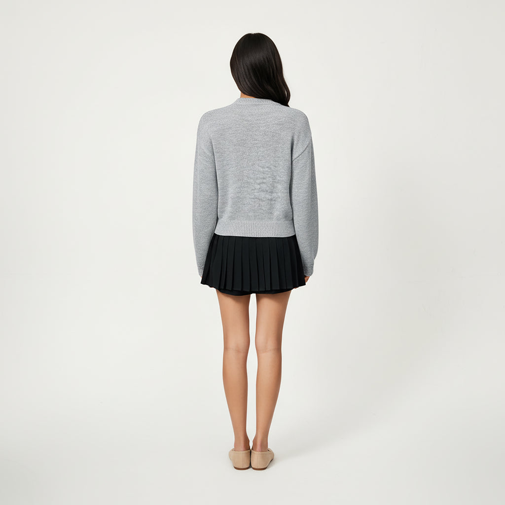 Anna-Kaci Women's Long Sleeve Knit Top with Dimensional Ribbon Design and Soft Textured Fabric for Stylish Everyday Wear