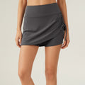 Anna-Kaci Active Women's Ruched Wrap Athletic Skort with Adjustable Side Drawstring and Built-In Shorts for Flexible Active Comfort
