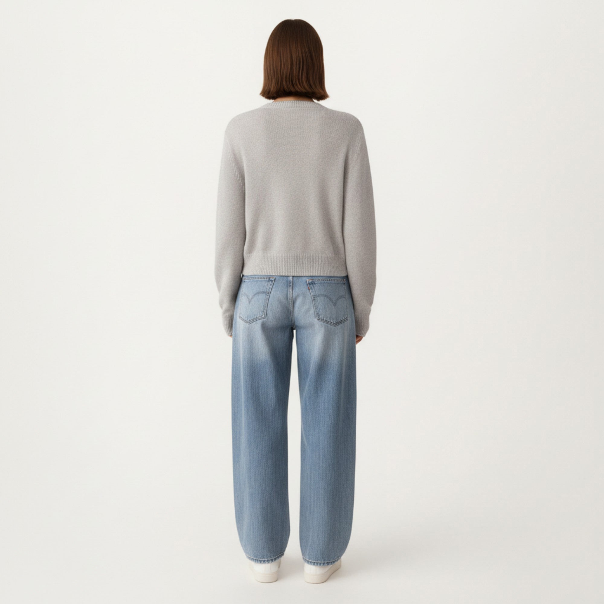 Anna-Kaci Women's Soft Knit Button Front Cropped Cardigan with Ribbed Trim Details and Relaxed Long Sleeves