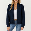 Anna-Kaci Women's Textured Knit Zip Front Jacket with Soft Structured Shape and Ribbed Edges for Polished Everyday Layering