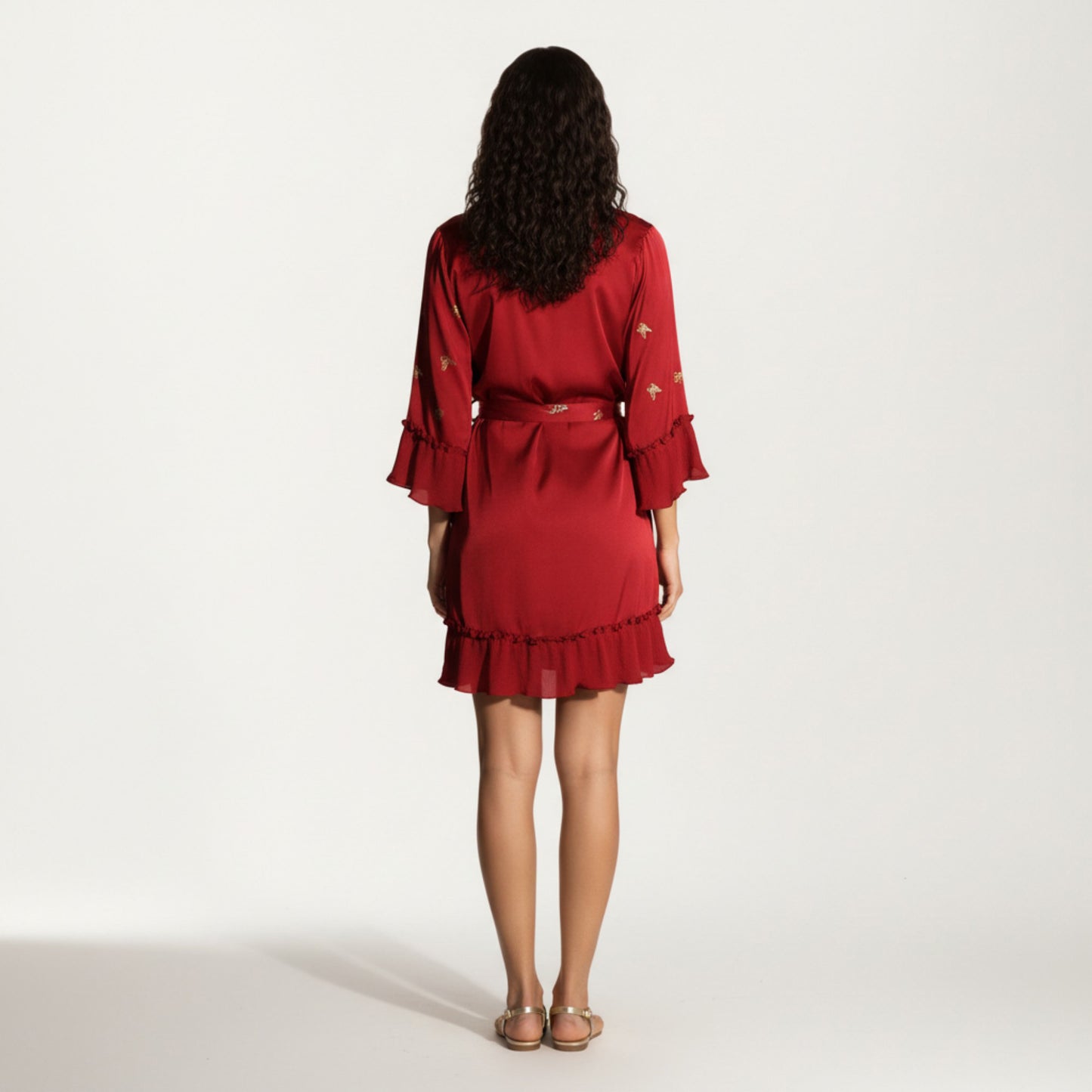 Anna-Kaci Lounge Women's Satin Bow Print Slip Dress with Spaghetti Straps and Soft Draped Neckline for a Smooth Elegant Look