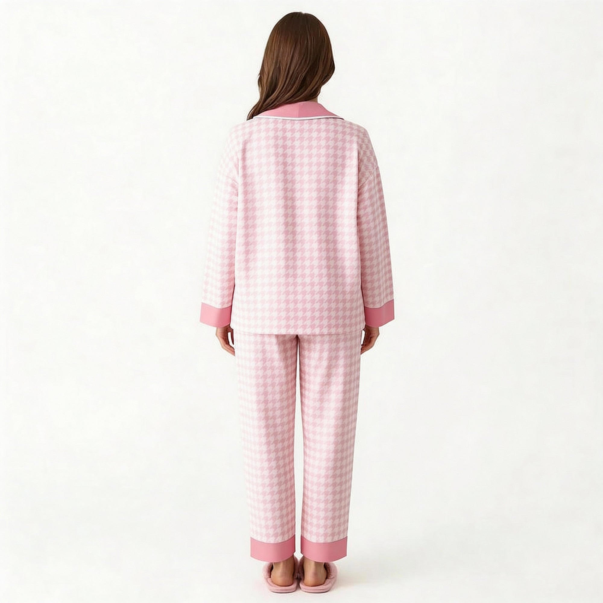 Anna-Kaci Women's 2-Piece Set Floral Wrap Front Pajama Top with Long Sleeves and Matching Relaxed Fit Pants