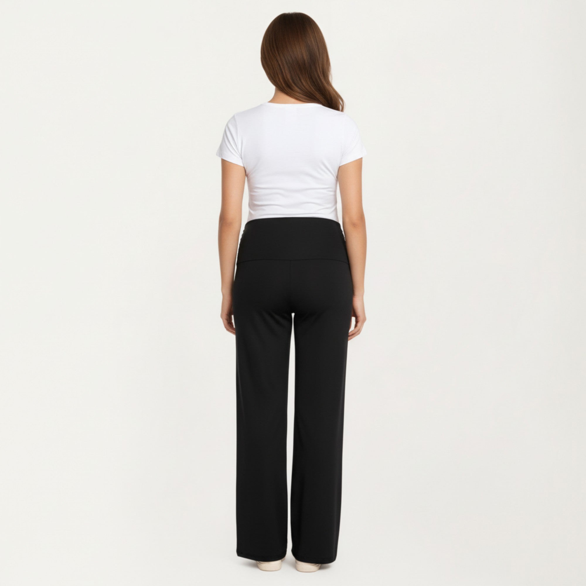 Anna-Kaci Women's High Waist Maternity Lounge Pants with Over-Belly Support and Relaxed Straight Leg Fit
