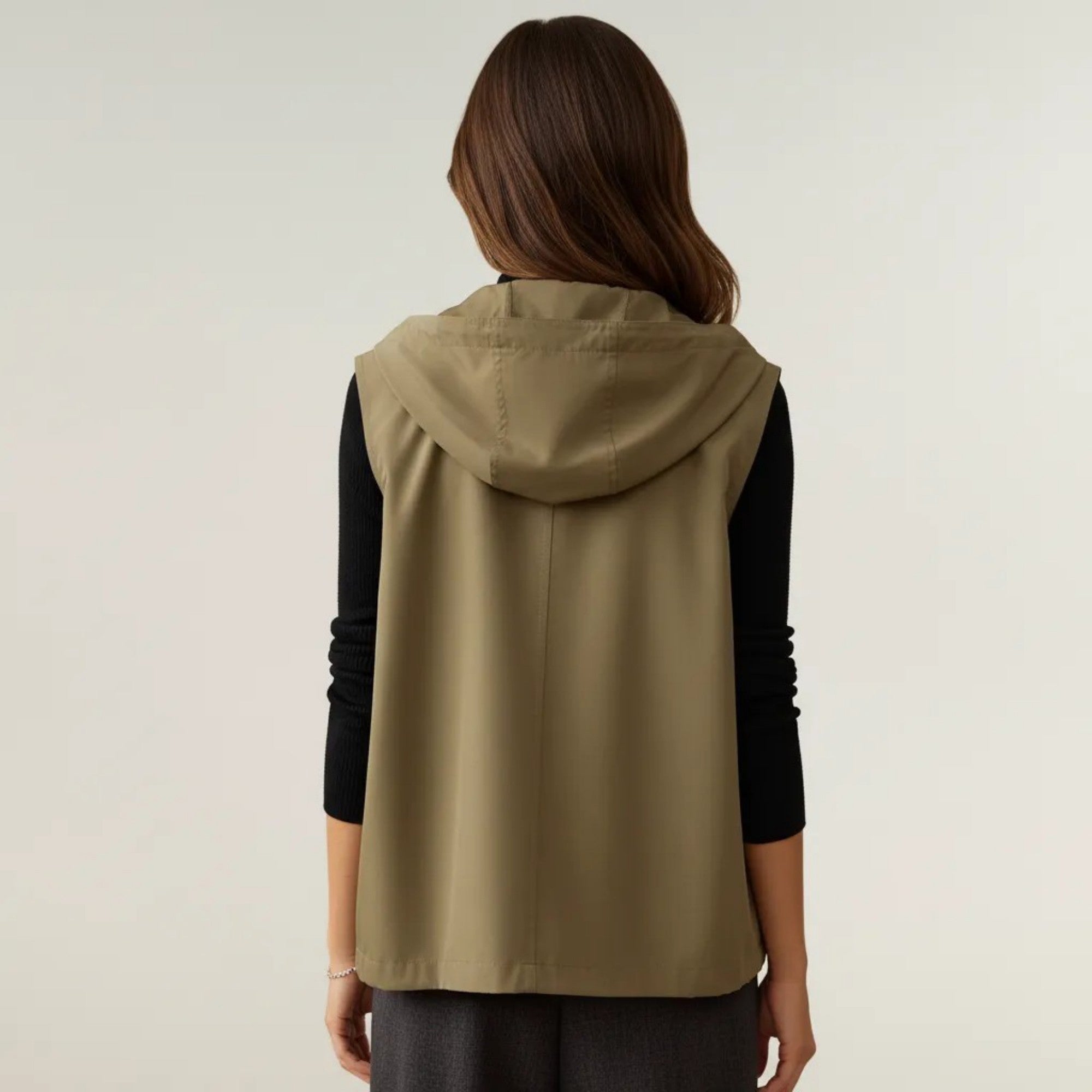 Anna-Kaci Women's Hooded Utility Vest with Snap Button Front Sleeveless Design and Lightweight Structured Fabric