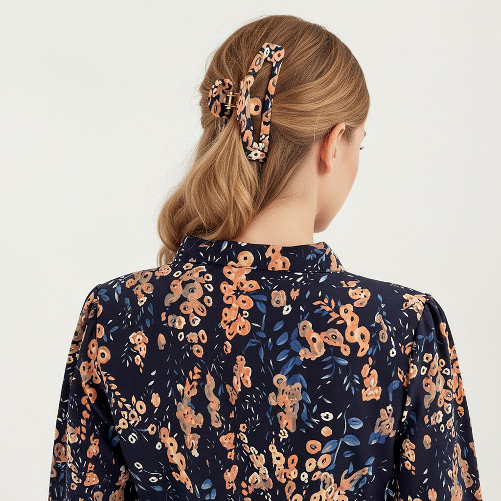 Anna-Kaci Women¡¯s Floral Print Smocked Waist Dress with Long Sleeves, V-Neckline, and Ruffled Hem for a Feminine and Flattering Fit