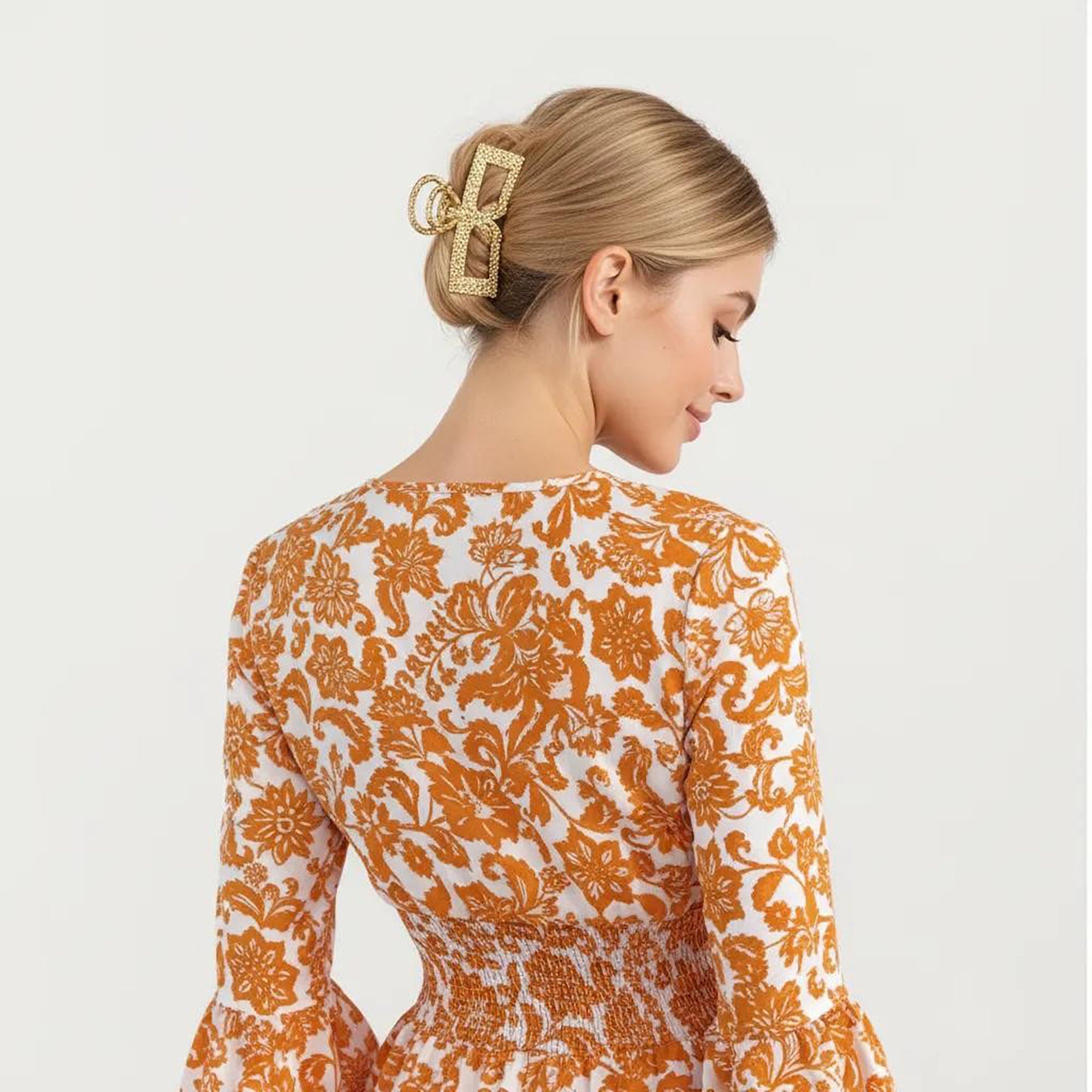 Anna-Kaci Women¡¯s Floral V-Neck Dress with Bell Sleeves and Tiered Skirt for a Flattering Fit and Elegant Style