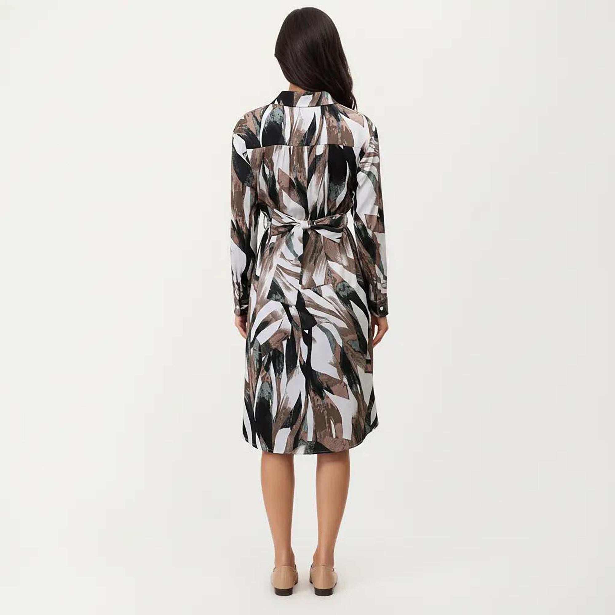Anna-Kaci Women¡¯s Abstract Print Long Sleeve Wrap Dress with Belt and Asymmetrical Hem for a Flattering Fit