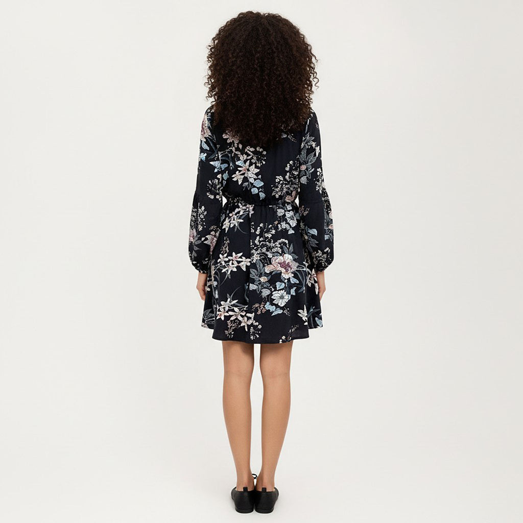 Anna-Kaci Women¡¯s Floral Print Shirt Dress with Tie Waist and Long Sleeves