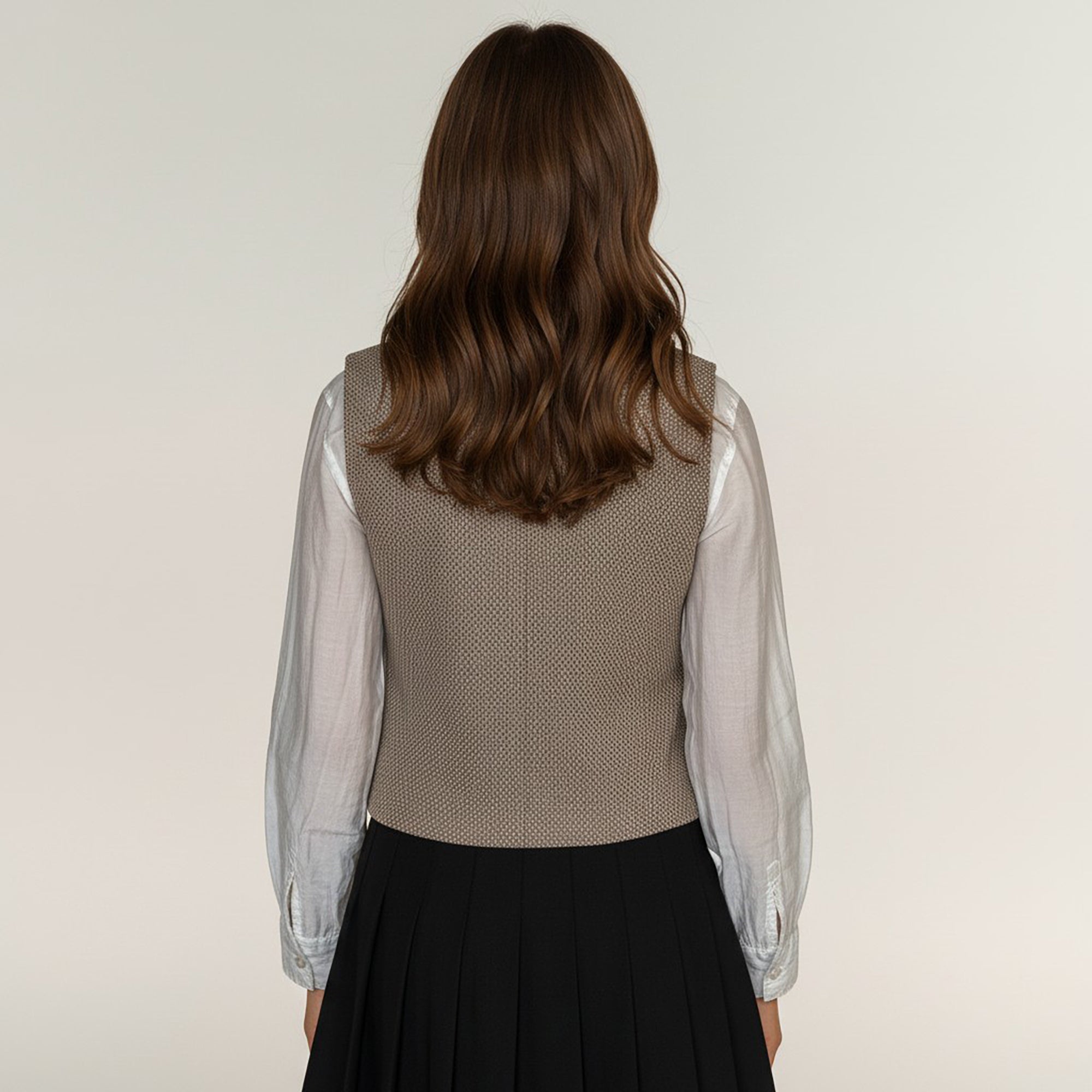 Anna-Kaci Women's Textured Button Front Vest Top with Asymmetrical Hemline