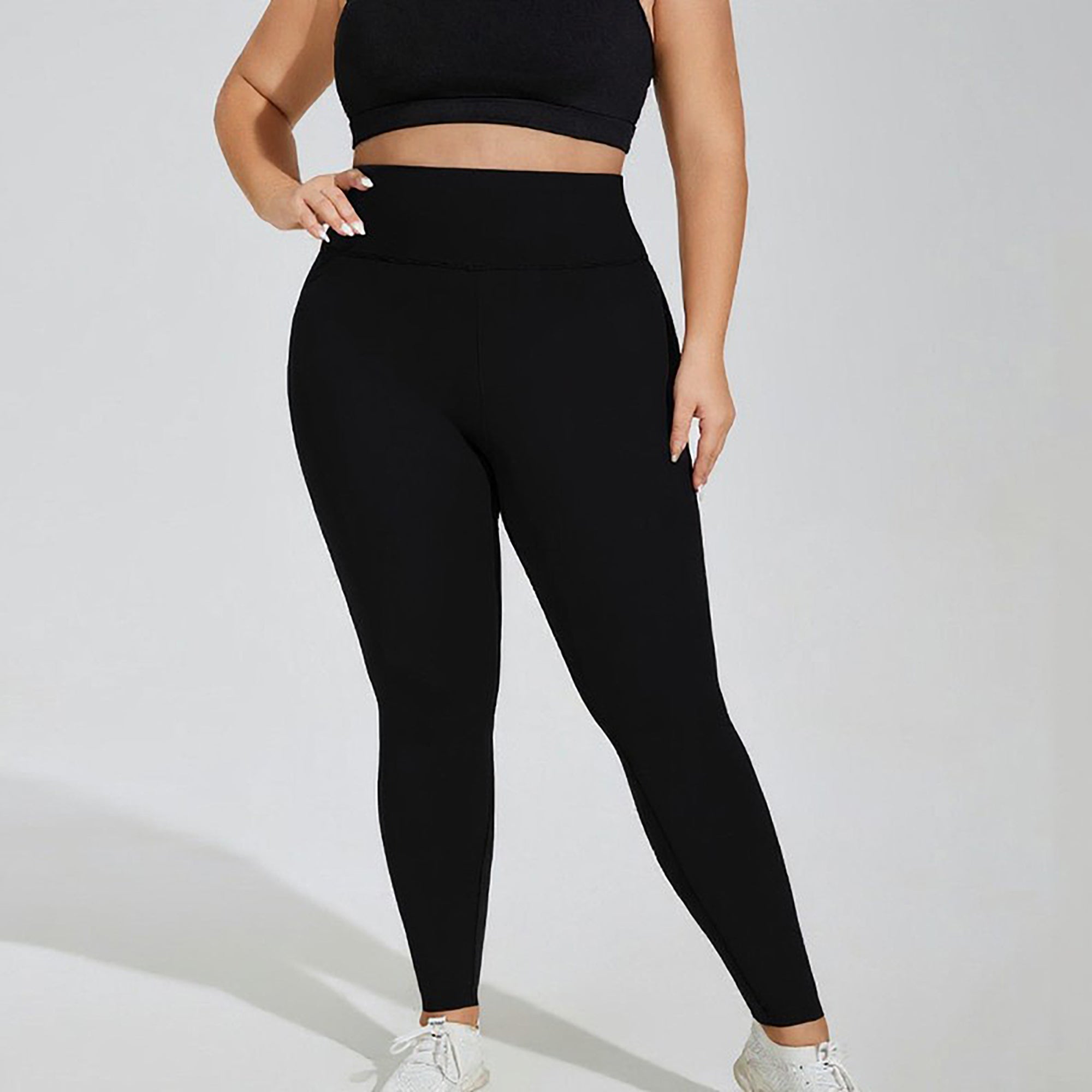 Anna-Kaci Women's High Waist Stretch Leggings with Wide Waistband Smooth Compression Fit and Full Length Silhouette