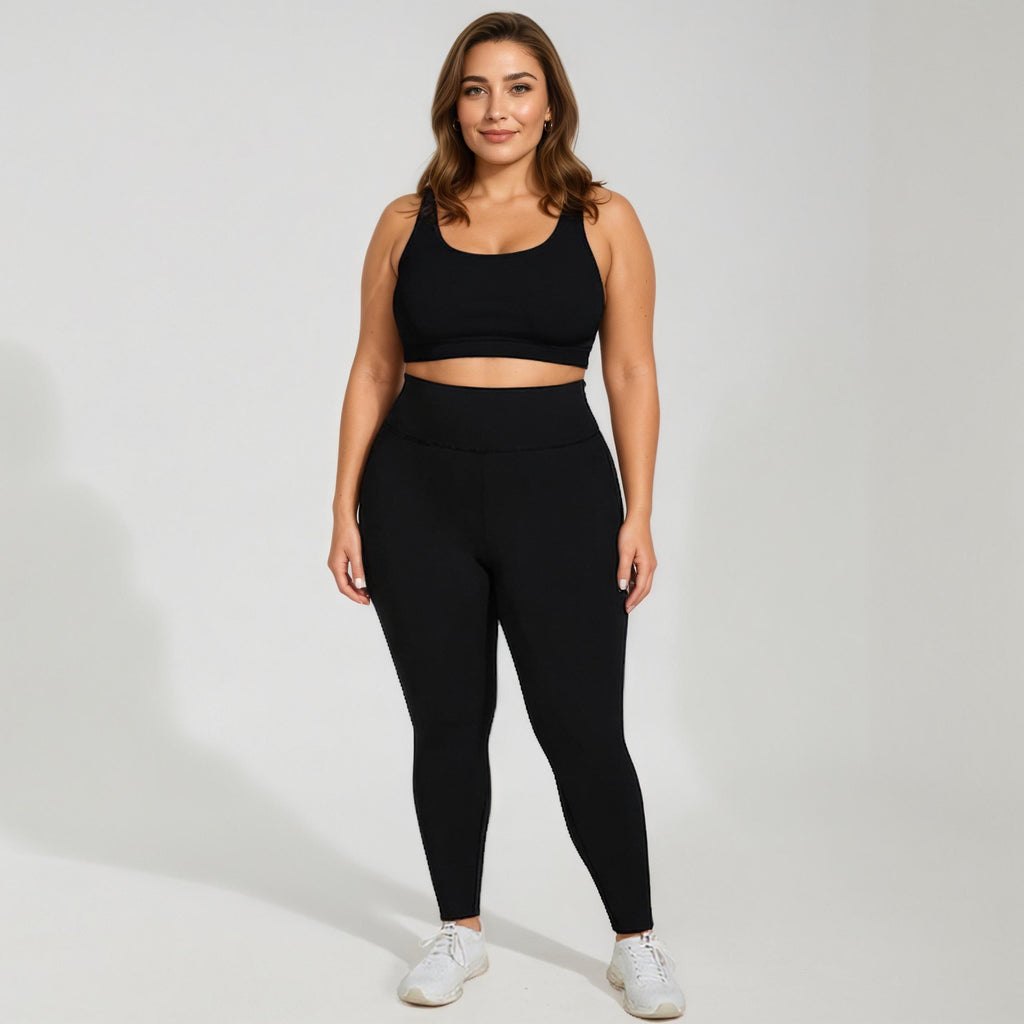 Anna-Kaci Women's High Waist Stretch Leggings with Wide Waistband Smooth Compression Fit and Full Length Silhouette
