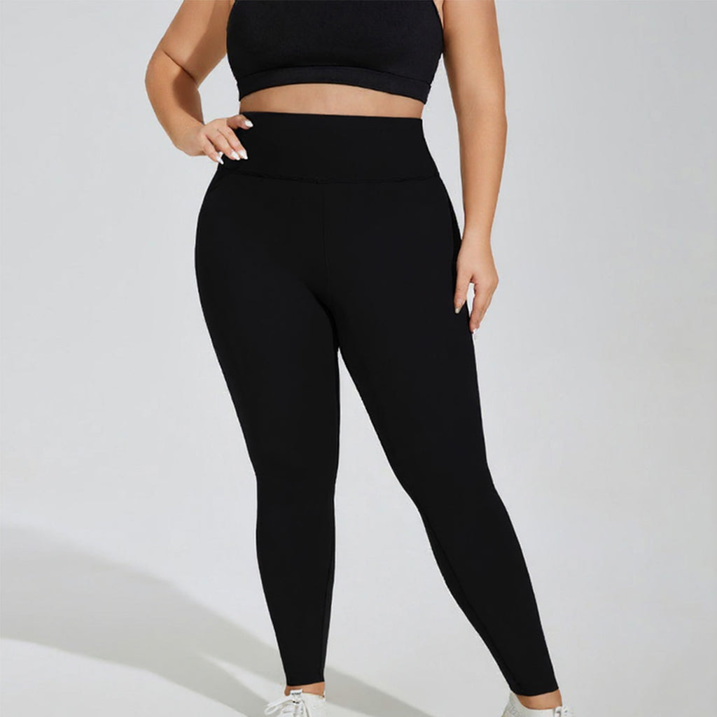 Anna-Kaci Women's High Waist Stretch Leggings with Wide Waistband Smooth Compression Fit and Full Length Silhouette