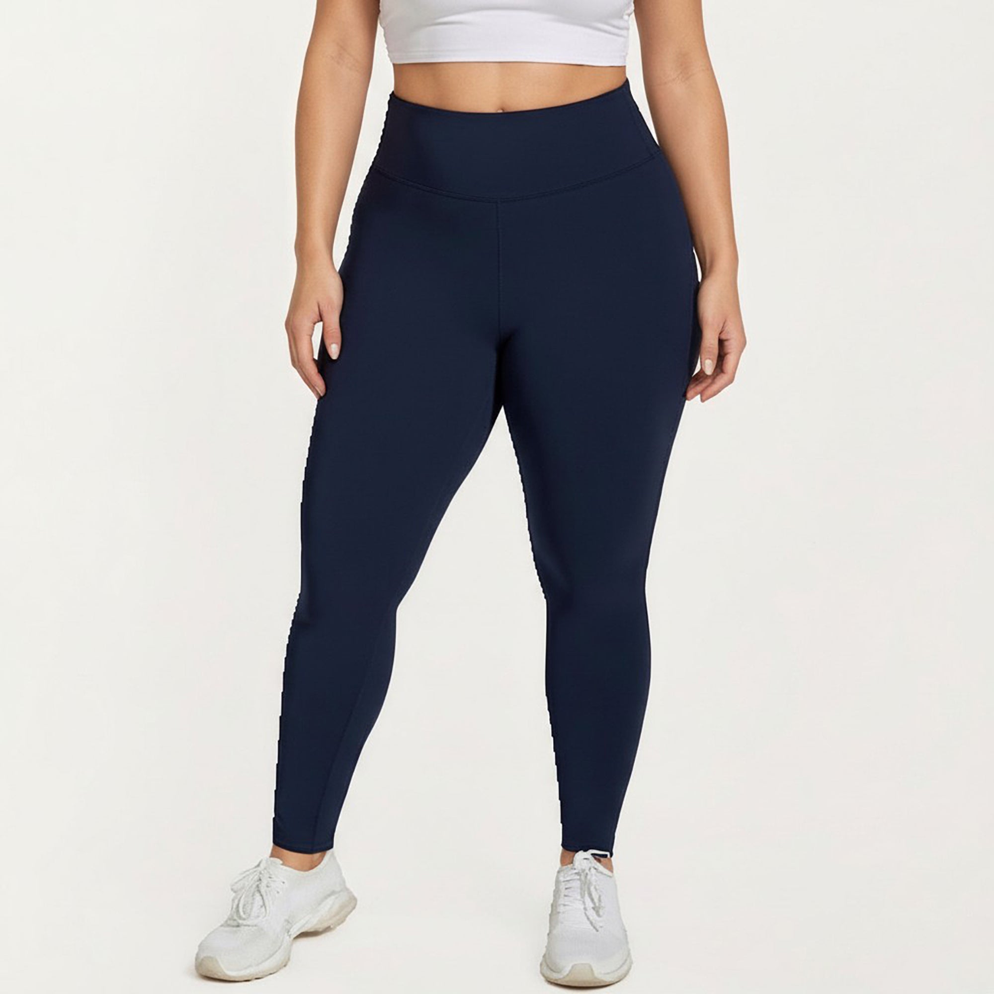 Anna-Kaci Women's High Waist Stretch Leggings with Wide Waistband Smooth Compression Fit and Full Length Silhouette