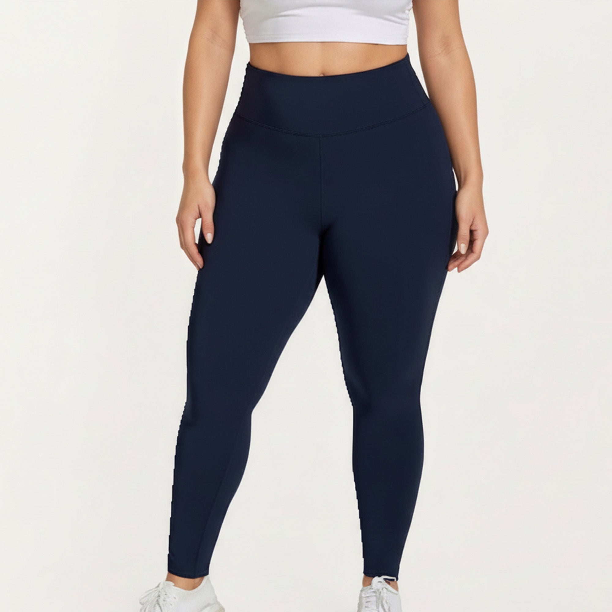 Anna-Kaci Women's High Waist Stretch Leggings with Wide Waistband Smooth Compression Fit and Full Length Silhouette