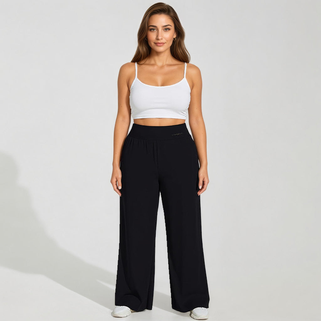 Anna-Kaci Women's High Waist Wide Leg Lounge Pants with Soft Stretch Fabric Relaxed Fit and Flowing Full Length Design