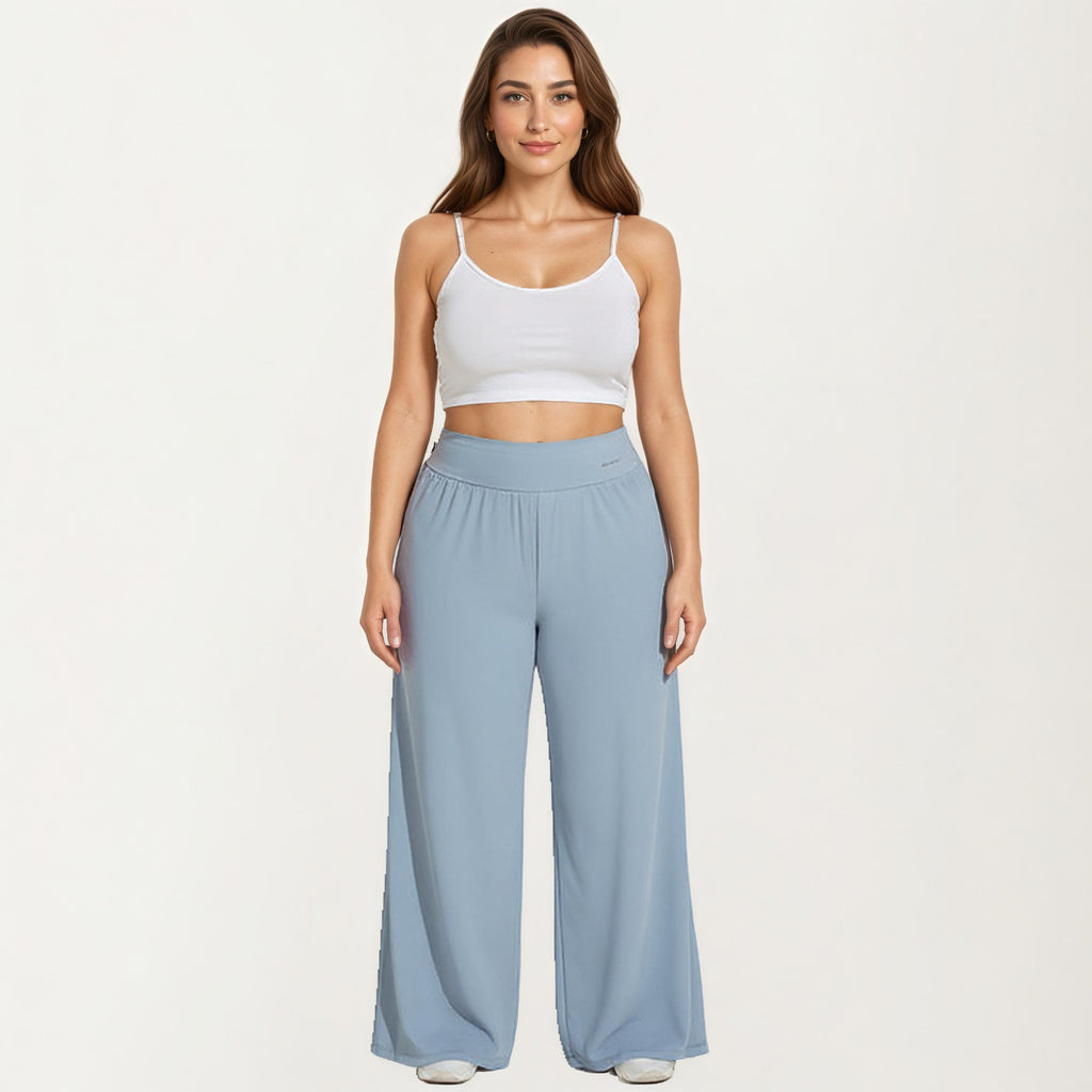 Anna-Kaci Women's High Waist Wide Leg Lounge Pants with Soft Stretch Fabric Relaxed Fit and Flowing Full Length Design