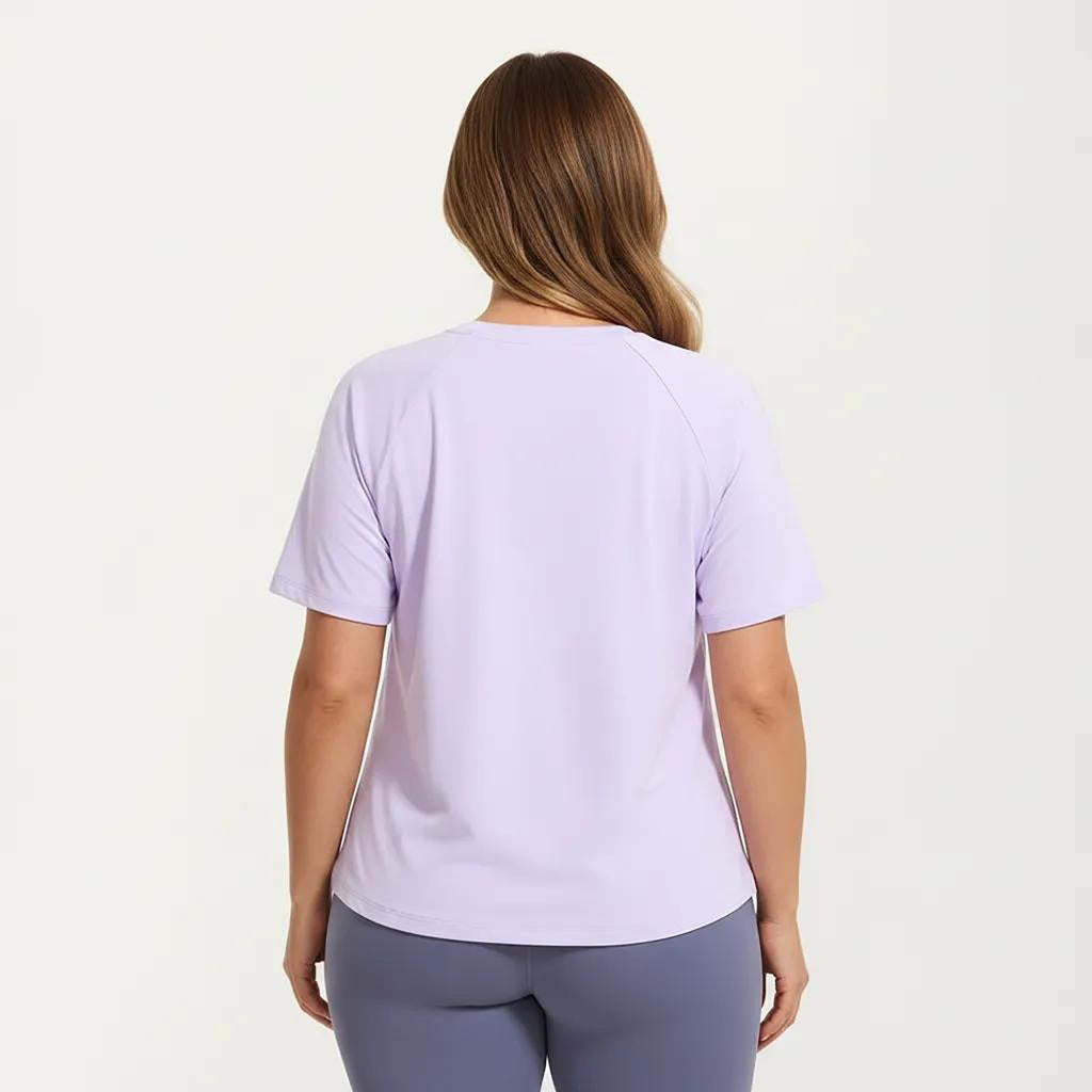 Anna-Kaci Women's Short Sleeve Asymmetrical Hem Top with Side Ruched Detail Soft Stretch Fabric and Flattering Relaxed Fit
