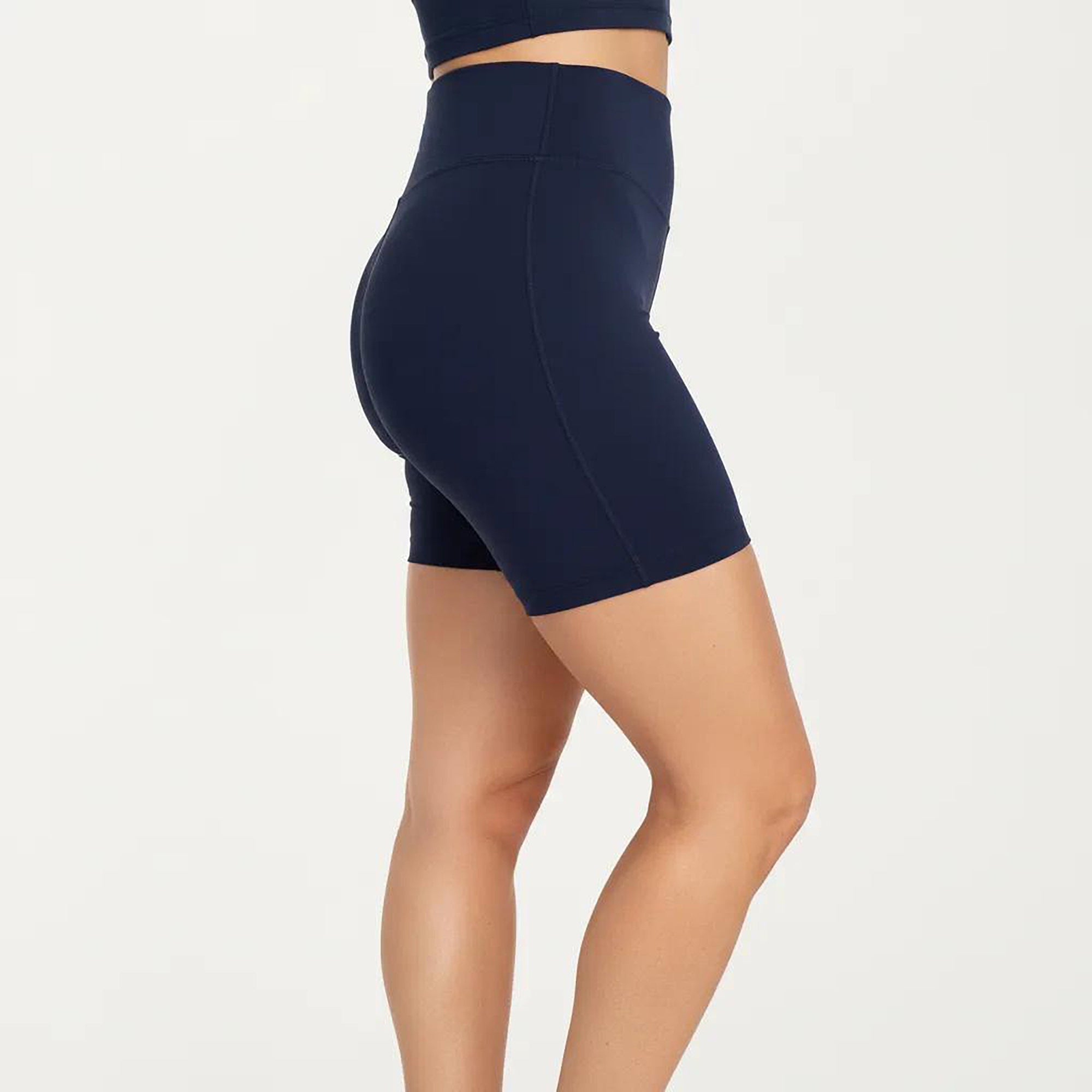 Anna-Kaci Women's High Waist Bike Shorts with Smooth Stretch Fabric Supportive Fit and Mid Length Design