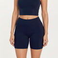 Anna-Kaci Women's High Waist Bike Shorts with Smooth Stretch Fabric Supportive Fit and Mid Length Design