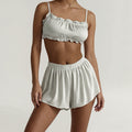 Anna-Kaci Womens Two Piece Cami Top and Elastic Waist Shorts Lounge Set