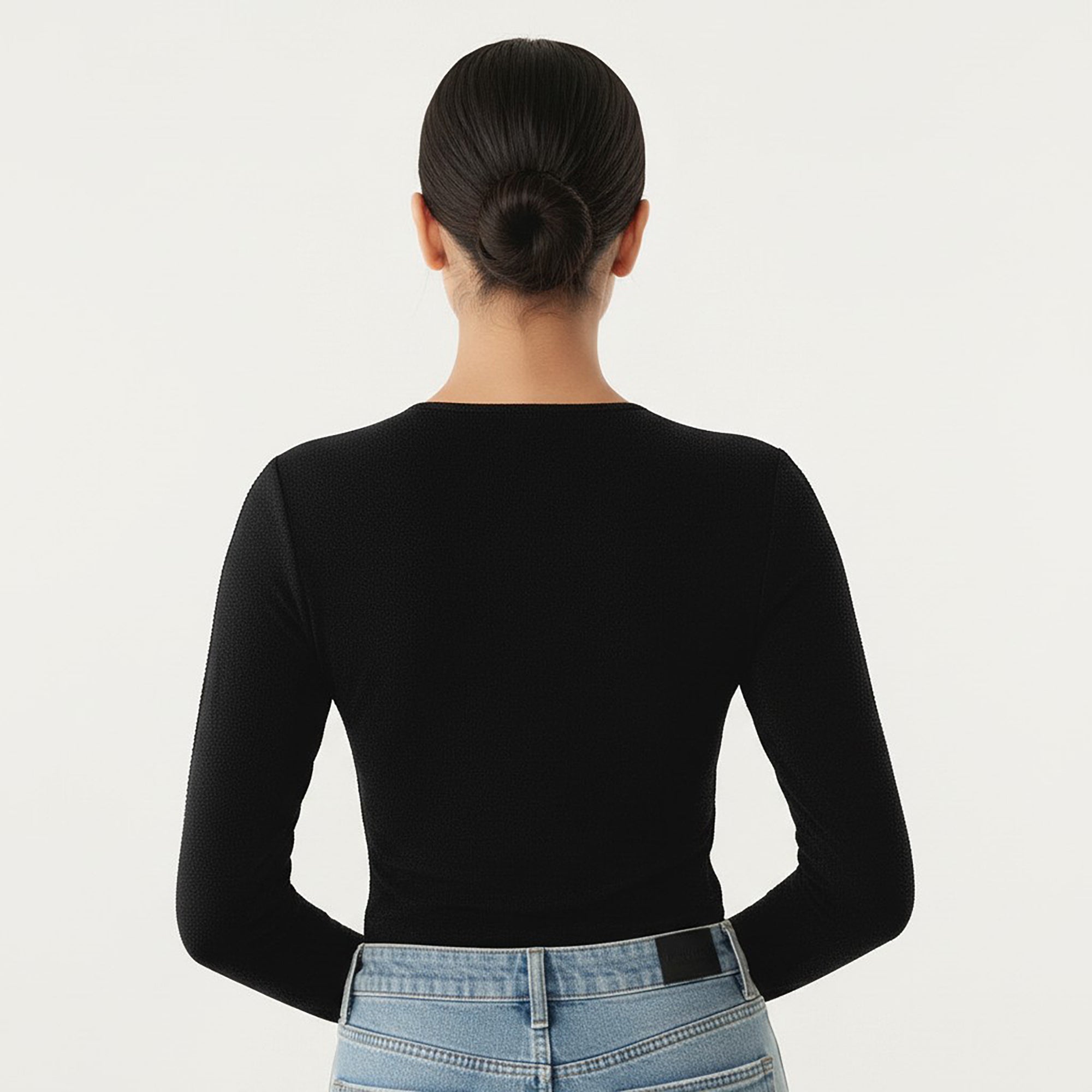 Anna-Kaci Long Sleeve Cutout Knit Top with Decorative Rose Accent